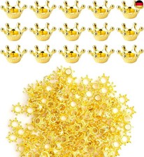 FRUHLING 150 Stück Kleine Goldene Kronen Mini Deko Krone Charms Metall Spacer 