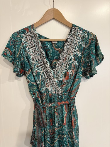 Boho maxikleid paisley türkis - paisley,