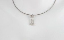 Art Deco Anhänger Platin 0,33ct Diamanten AS / Brillanten Art Déco Zert. + Etui