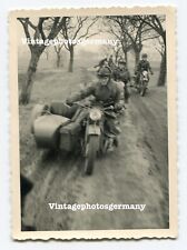 D7271 Foto RW Motorrad Gespann Krad Soldat Kradmelder Beiwagen