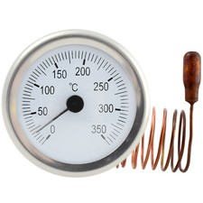 Thermometer Rund Einbauthermometer Fernthermometer 1,5m Fernfühler Ø52mm 350°C