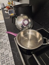 AMC Bratpfanne 28 Cm 3.0 Liter mit Stielgriff und Deckel Edelstahl .