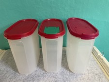 3 x Tupperware Eidgenossen je 1,7 L Vorratsbehälter roter Deckel NR