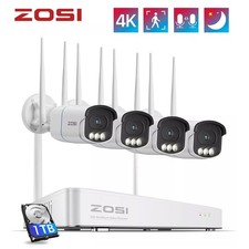 ZOSI 8CH 8MP WLAN Überwachungskamera Set 1TB 8MP NVR 4x 4K Funk Kameras WIE NEU