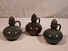 3x Öllampe aus Keramik blau