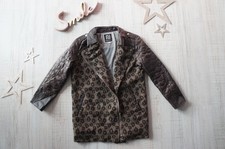 River Island ★ elegante Mantel Jacke mit Lederimitat ★ Gr. 134 (9 Jahre) ★