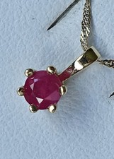 NEU ♦️♦️ Blutrot Rubin Gelbgold Anhänger 585 14kt Gold Ruby Edelstein ♦️♦️ 8702