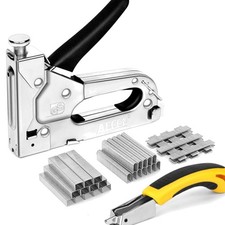 Handtacker Set 3 in 1 mit 2100 Klammern für Holz Stoff Möbel Dachpappe