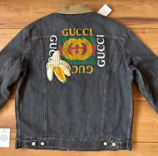 100%ORIG GUCCI JEANSJACKE DENIM JACKE GR.48 OVERSIZED LOGO PATCH 525420 XRB25