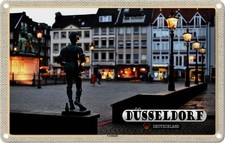 Blechschild 20x30 cm Düsseldorf Carlstadt Skulptur Bildmotiv Reisemotiv Abenteue
