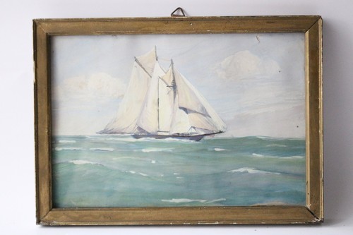 Segelschiff auf hoher - , see