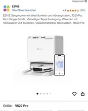 EZVIZ RS20 Pro Saugroboter Wischfunktion Selbstreinigung Neuwertig