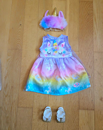 Baby born einhorn kleid - born, 3-tlg