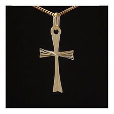 Kreuz Anhänger 25 mm diamantiert Gold 333 40,45,50,55 cm verschied.Goldketten 