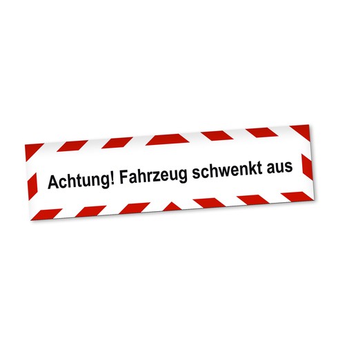 Achtung fahrzeug schwenkt aus - fahrzeug,