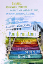 Kurt Eulzer Glückwunschkarte Konfirmation Gruß- Klapp- Karte Treppe des Lebens