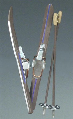Ski blau mit - , stöcken