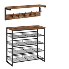 HOOBRO Wandgarderobe Wandregal Schuhregal Schuhschrank Verstellbares Schuhablage