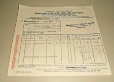 Alte Rechnung Münster Anschreiben Margarine-Verkaufs-Union Pratau b. Halle