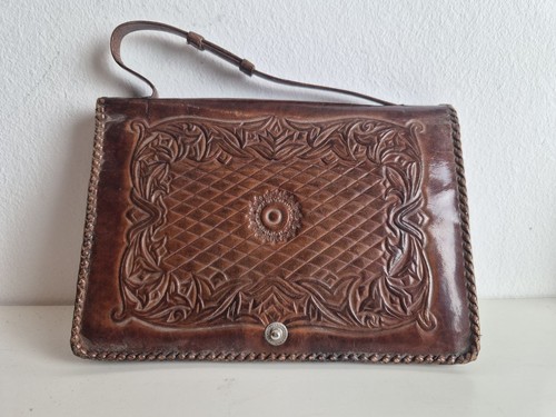Antike echtleder handtasche - antike, echtleder-handtasche