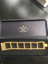 Prada Authentic Gold Armband Statement Bracelet Schmuck Designer Echt Edel Italy