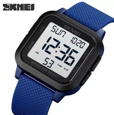 * Herren Sport Uhren Militär Outdoor LED Kalender Armbanduhr Digital Blau