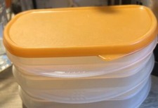 Tupperware Aufschnitt Frischekabinett Kühlschrank halb 2x 300ml Stapelboxen