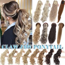 Natürlich Haarteil Klammer on Zopf Pferdeschwanz Haarverlängerung Echt Lockig DE