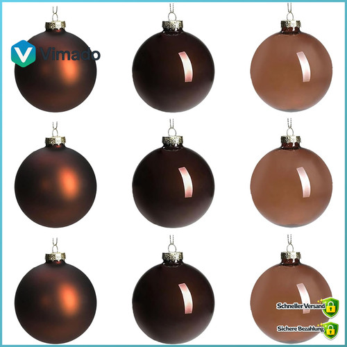 Weihnachtskugeln glas braun - braun, 8