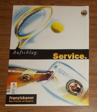 Seltene Werbung FRANZISKANER WEISSBIER -  Aufschlag - Service - Tennis 1997