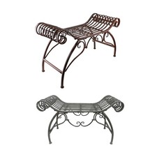 Gartenbank Metallbank Eisen Antik Parkbank Gartenmöbel Sitzbank Grau Braun