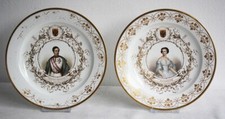 Tellerpaar mit Porträts der