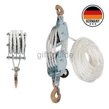Flaschenzug Seilzug Hebezug Lastenzug Lastenheber Seilwinde Umlenkseil 400Kg 20m