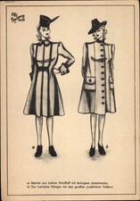 Ak Damenmäntel, Schnittmuster ABC Schnitt, Mantel mit Lederbesatz,... - 10702348