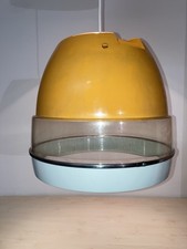 Pendelleuchte 70er Jahre Stil, orange, Upcycling