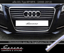 für AUDI A3 8P und Sportback 8PA 2008-12 - 3M Chrom Zierleisten für Kühlergrill