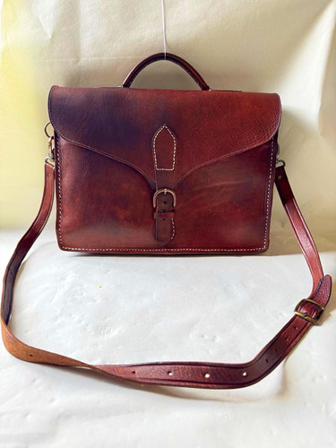 Vintage leder aktentasche - vintage,