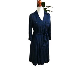 Esprit Wickelkleid, Viscose, Gr. 42 Schwarz, Blau, NEU