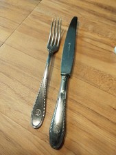 Wellner Gabel Silber 60.   +J.A.Henckels Solingen Messer Silber 60 -Graviert "D"