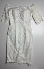 UNIQUE. Kleid, Größe 34=XS, Weiß, Spitze, Carmen Ausschnitt, Neuwertig 
