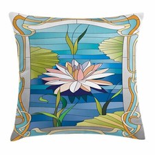 Kissenbezug Dekokissen für Sofa Jugendstil Buntglas Lotus