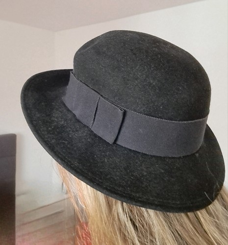 Damen hut schwarz - schwarz, breitem