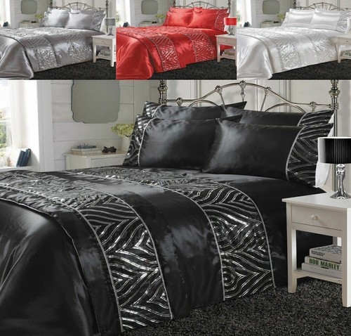 Schimmer satin panel bettbezug - satin,