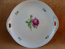 Fürstenberg Kuchenplatte - rote Rose / DM: 26,0 cm - TOP