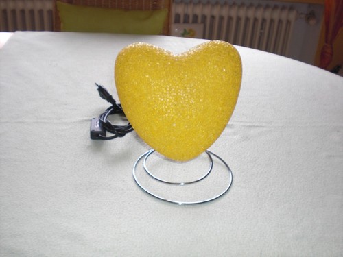 Glitzer herz lampe gelb 20cm - gelb,