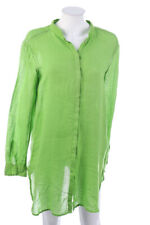 120%lino Leinenbluse L grün