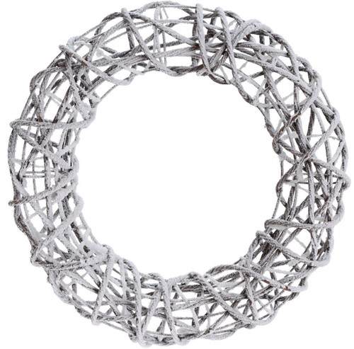 Led rattan kranz schnee - led,