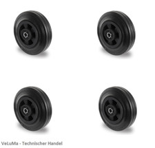 4 Stück Vollgummi Rad schwarz