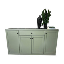 IRO Sideboard Caseda Lack Schilfgrün Griffe Schwarz Matt