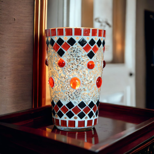 Handgemachtes mosaik windlicht - mosaik,